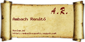 Ambach Renátó névjegykártya